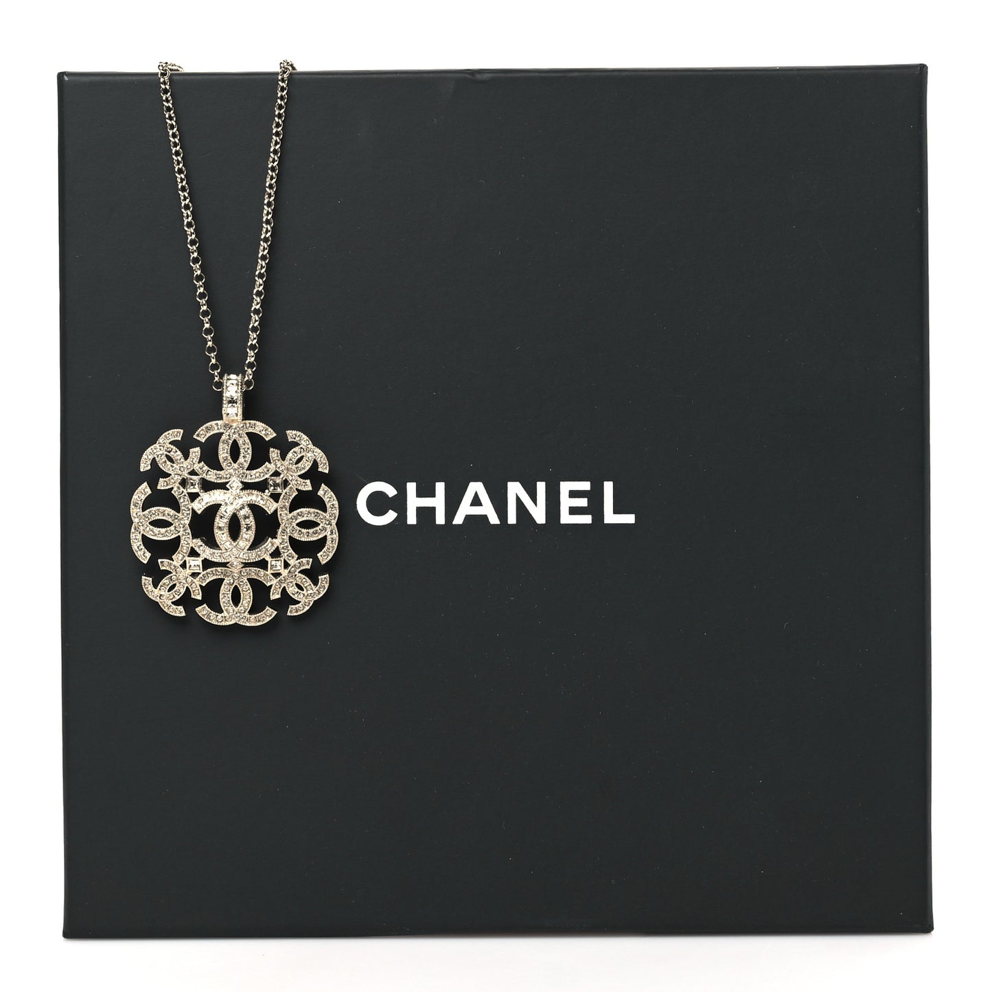 Crystal CC Pendant Necklace Gold