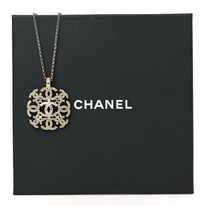 Chanel Crystal CC Pendant Necklace Gold 5 of 5