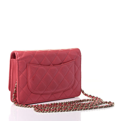 Chanel Caviar Quilted Wallet on Chain WOC Pink 2 of 4