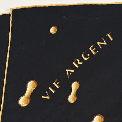 Hermes Silk Vif Argent Scarf 90 Black 3 of 5