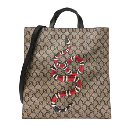 Gucci Soft GG Supreme Monogram Kingsnake Vertical Tote Black 1 of 10