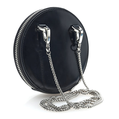 Prada Spazzolato Round Chain Coin Crossbody Pouch  Black 4 of 10