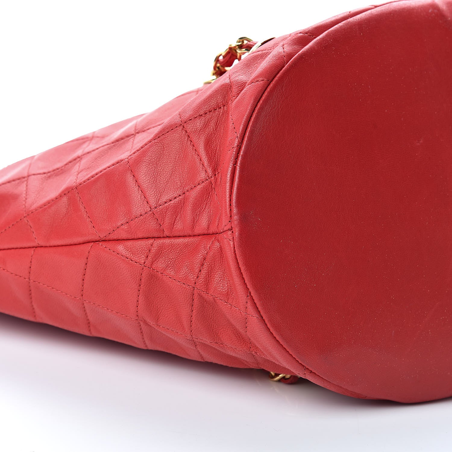 Chanel Lambskin Quilted Large Shoulder Bag Red 9 of 10
