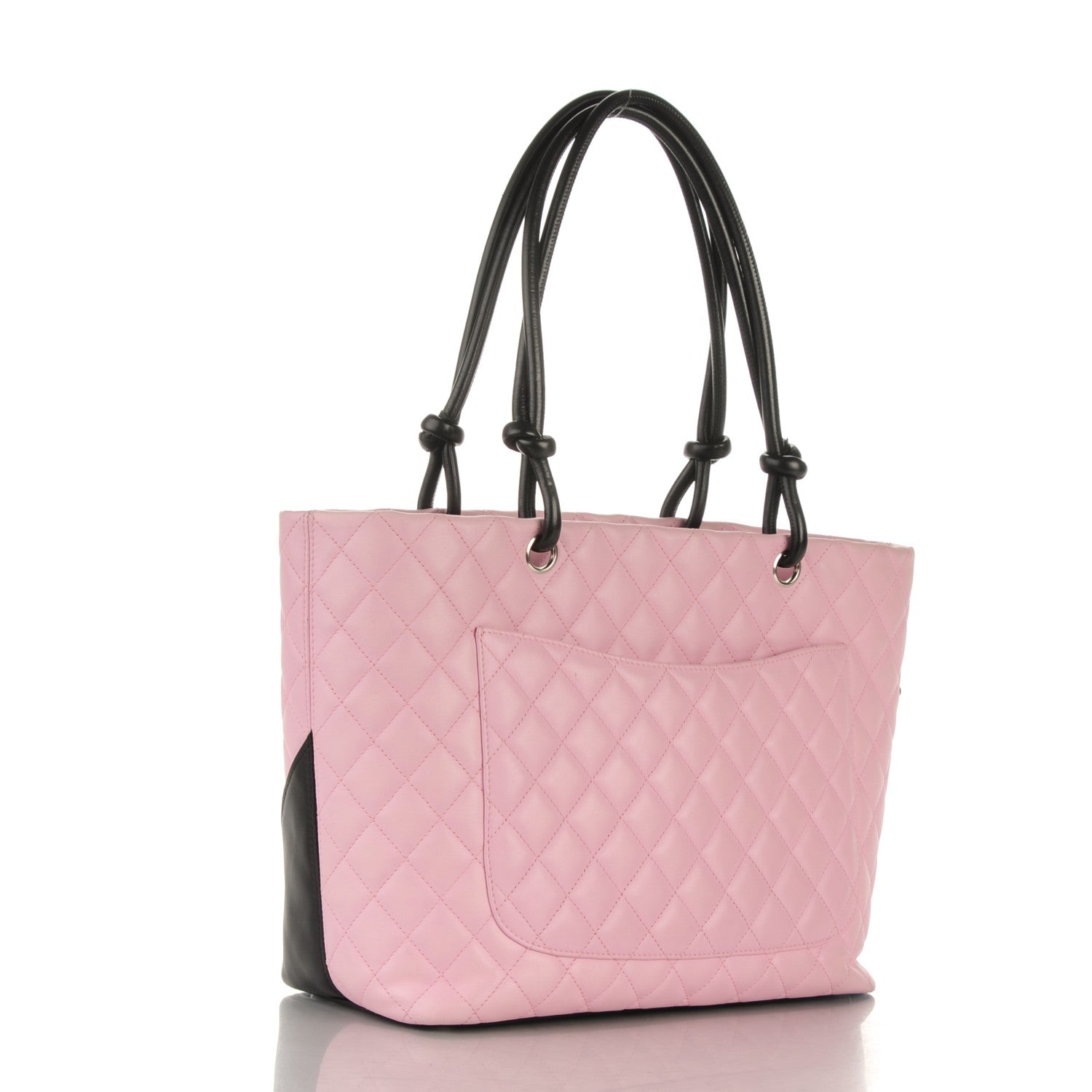 Chanel Calfskin Quilted Large Cambon Tote Pink Black 3 of 7