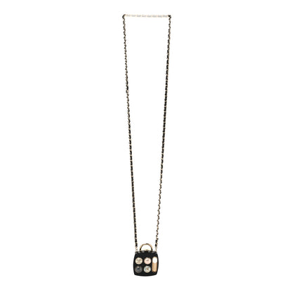 Chanel Pearl Resin Crystal Lambskin CC No 5 Eyeshadow Pendant Necklace Multicolor 3 of 5