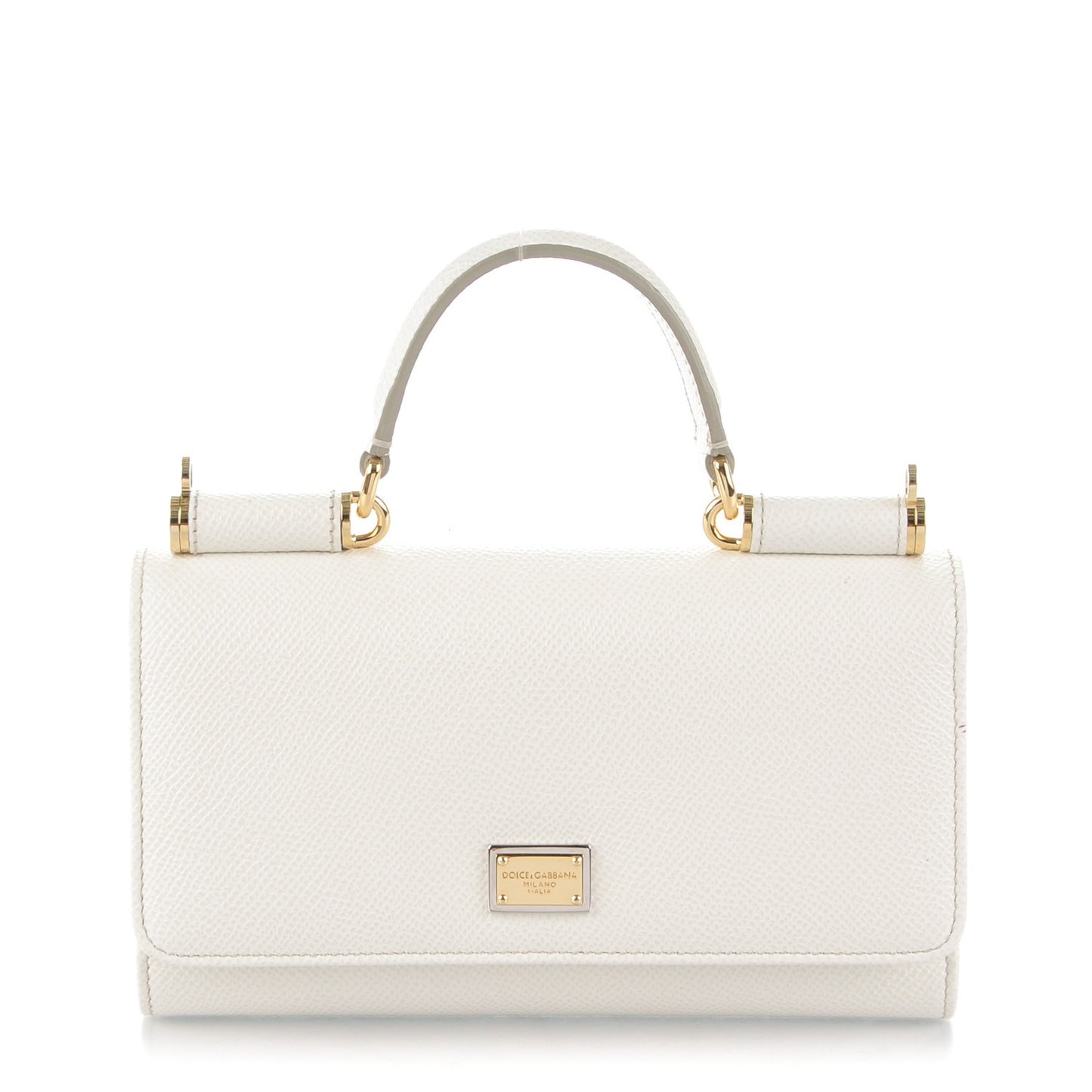 Dauphine Gloss Chain Strap Phone Bag Bianco
