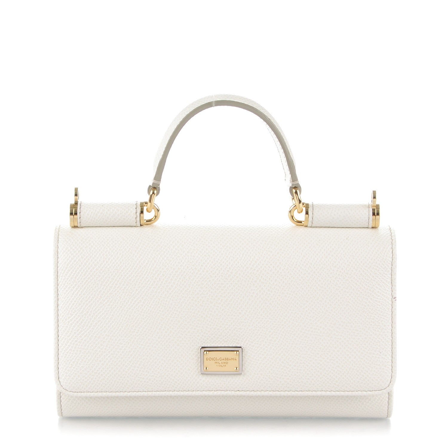 Dolce & Gabbana Dauphine Gloss Chain Strap Phone Bag Bianco 1 of 7