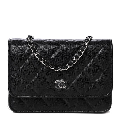 Chanel Caviar Quilted Mini Wallet On Chain WOC Black 1 of 5
