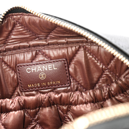 Chanel Caviar Quilted Medium Curvy Pouch Cosmetic Case Black 6 of 8