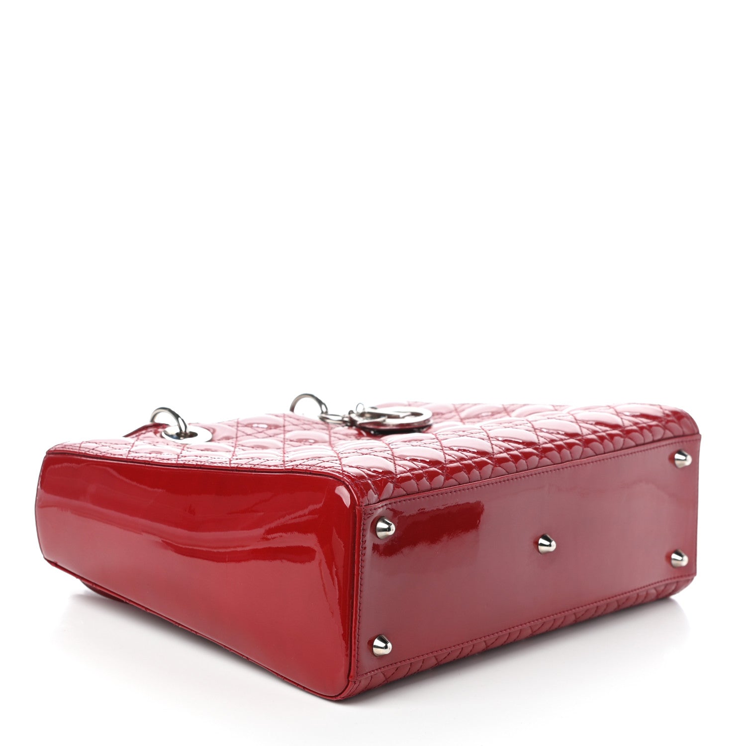 Christian Dior Patent Cannage Large Lady Dior Red 4 of 9