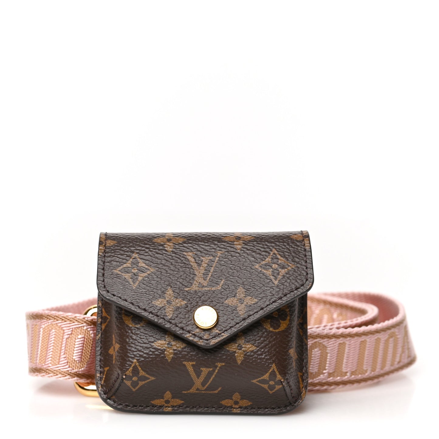 Monogram Bumper On Strap Shoulder Strap Creme Pink