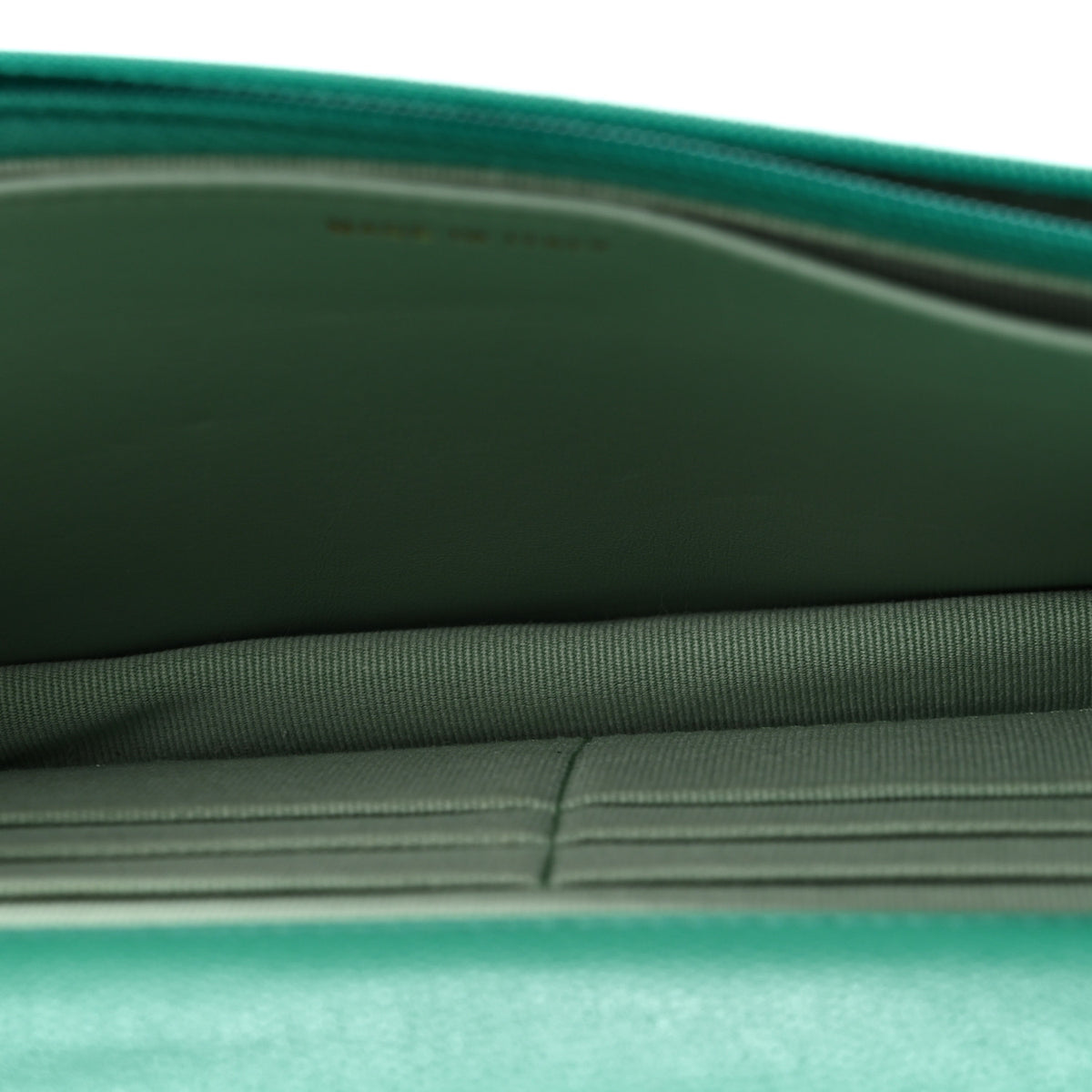 Chanel Caviar Quilted Perforated Metal CC Wallet on Chain WOC Green 5 of 14