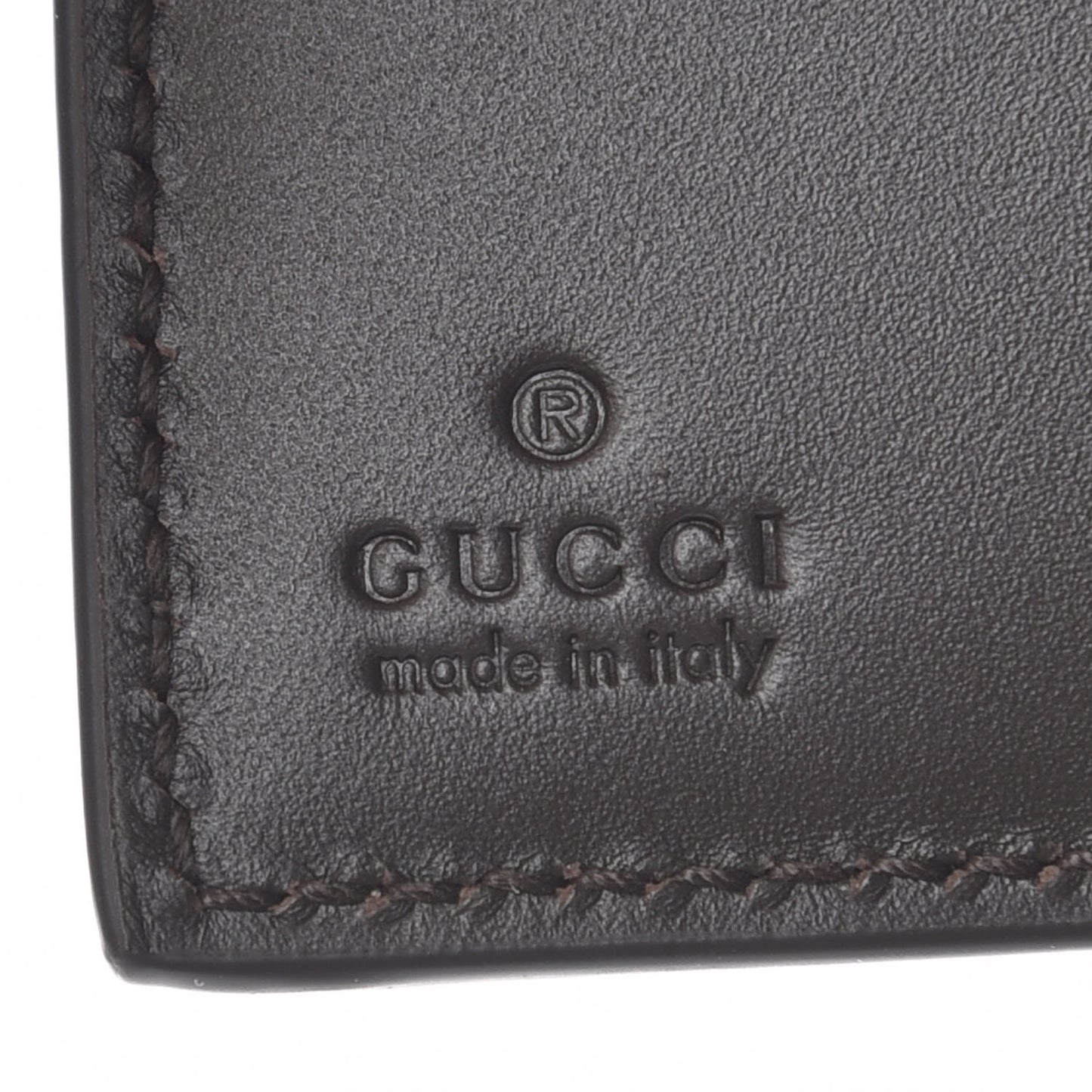 GG Supreme Monogram Selleria Calfskin Web New Web Bi-Fold Coin Wallet Beige Ebony Cocoa