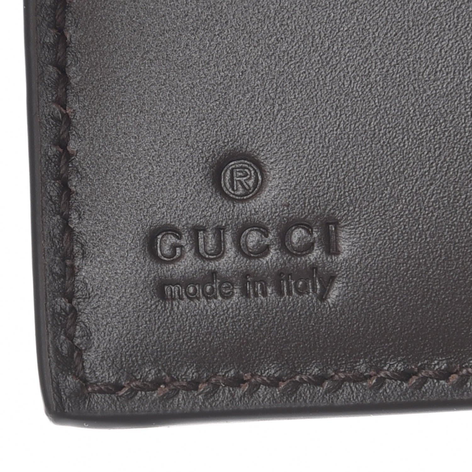 Gucci GG Supreme Monogram Selleria Calfskin Web New Web Bi-Fold Coin Wallet Beige Ebony Cocoa 6 of 8