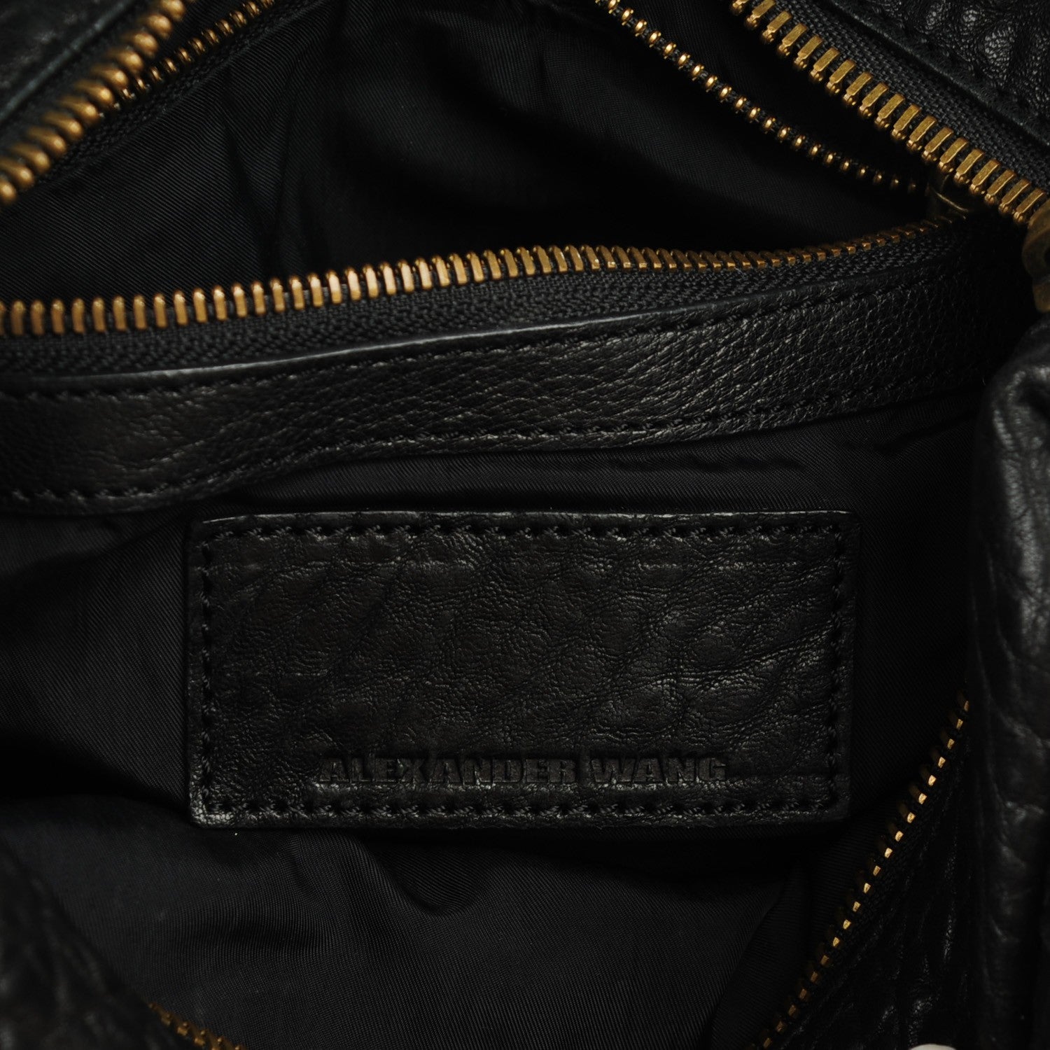 Alexander Wang Pebbled Lambskin Rocco Black Antique Brass Hardware 6 of 6