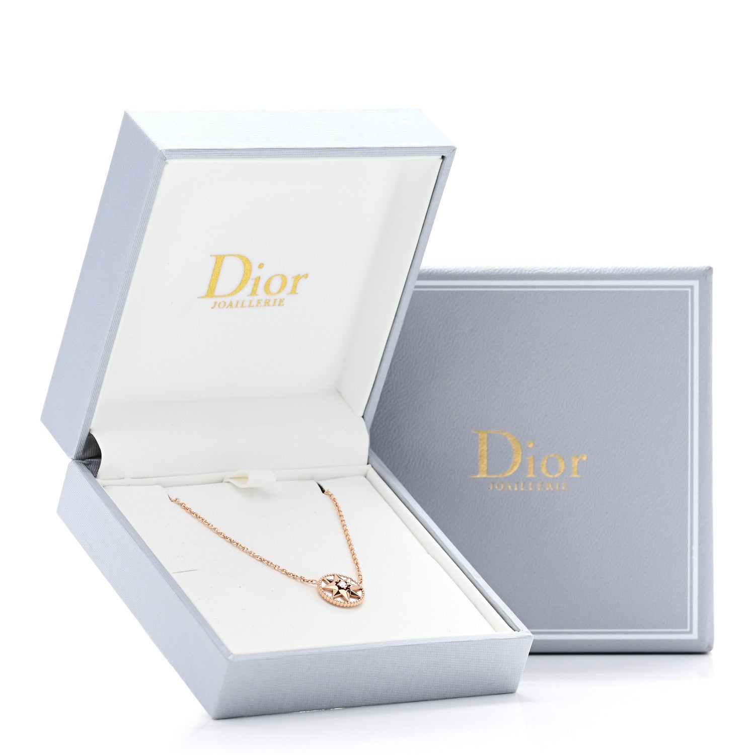 Christian Dior 18K Rose Gold Diamond Pink Opal Rose Des Vents Necklace 7 of 7