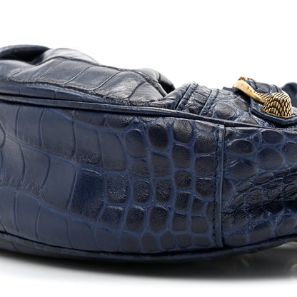 Balenciaga Extra Supple Calfskin Crocodile Embossed Le Cagole Shoulder Bag XS Indigo 10 of 13