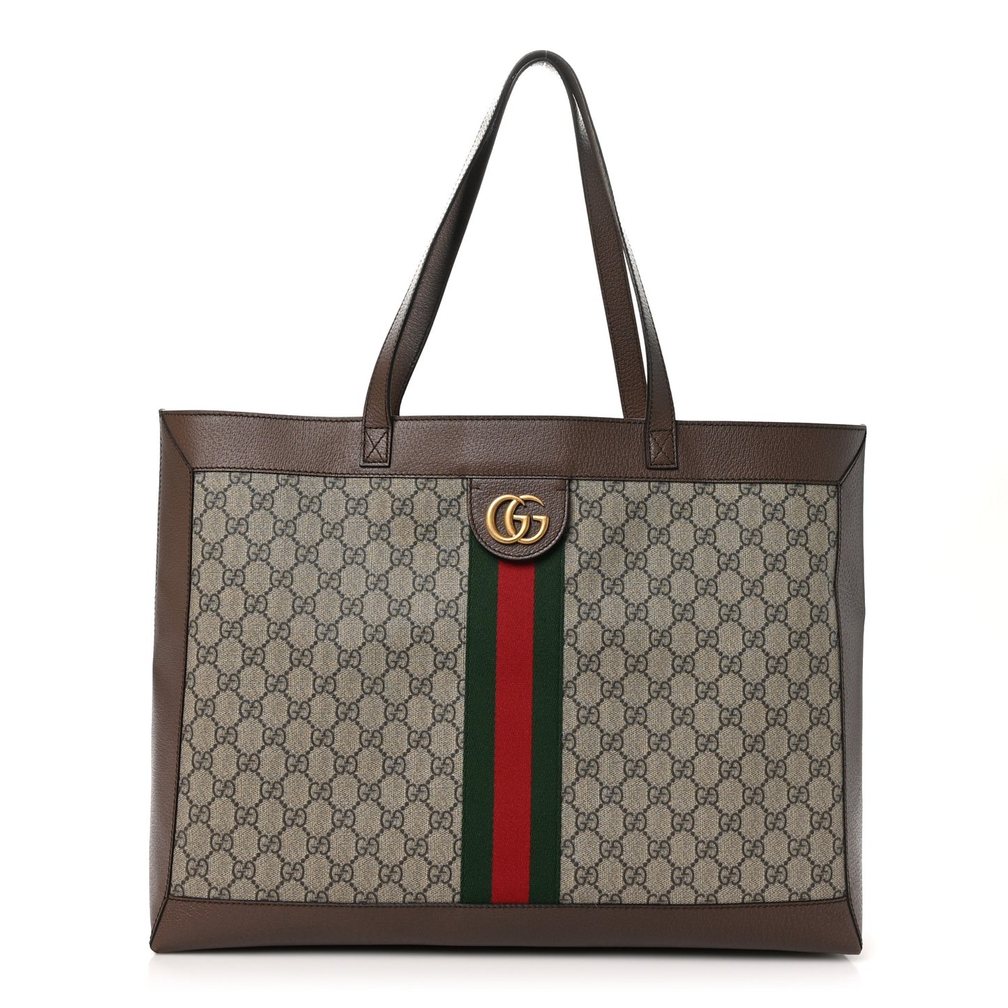 GG Supreme Monogram Web Ophidia Tote Brown