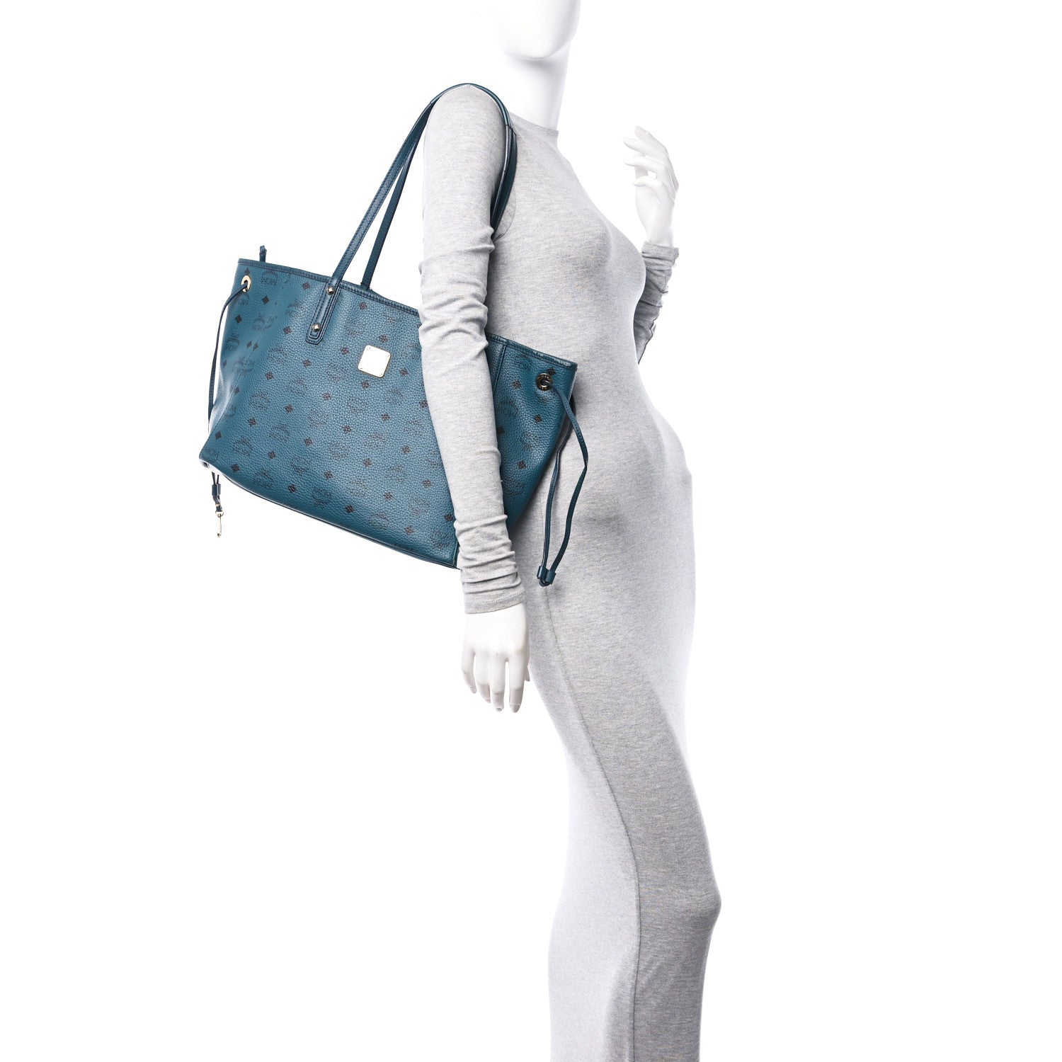 MCM Visetos Medium Project Reversible Shopper Tote Blue 2 of 21