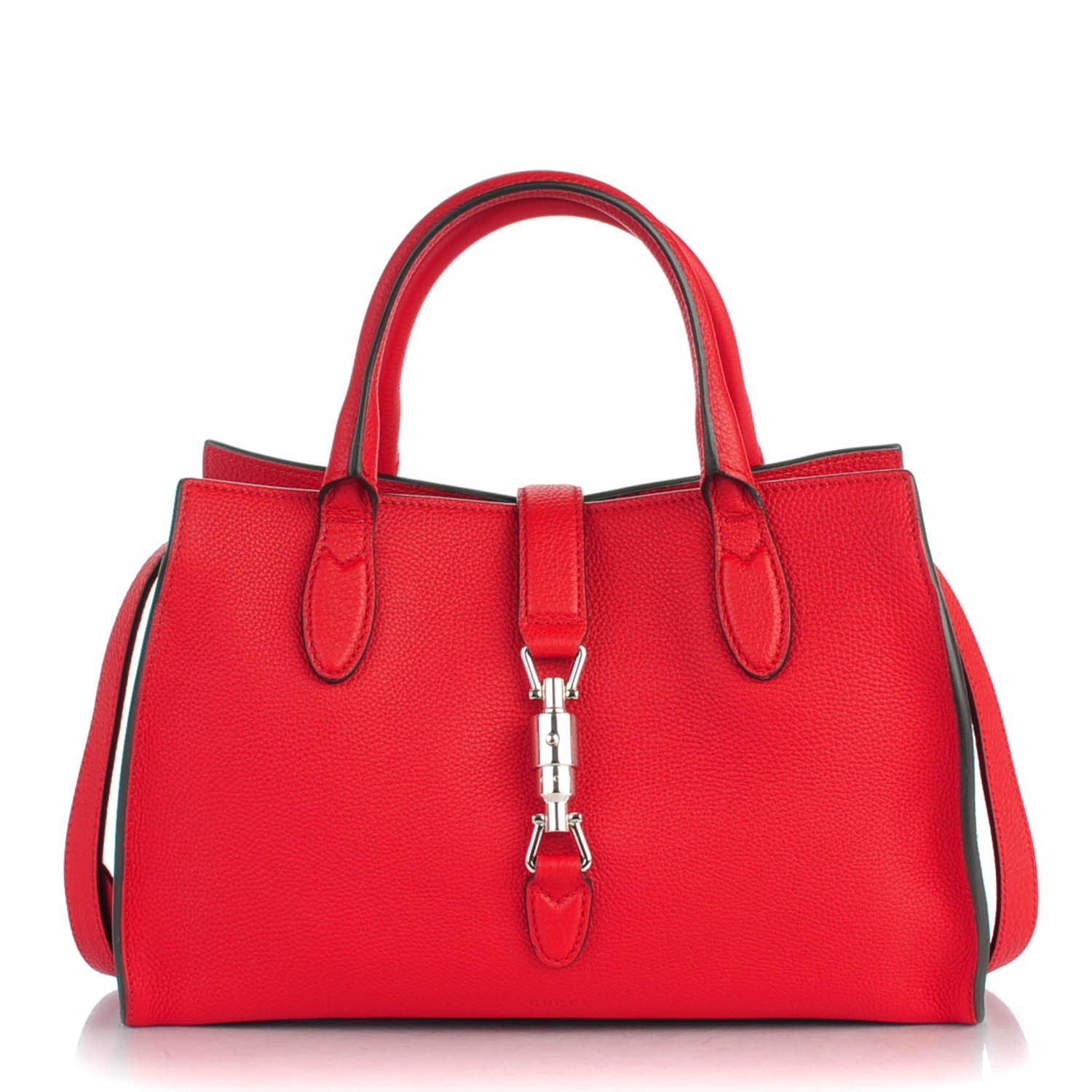 Gucci Soft Calfskin Small Jackie Top Handle Bag Hibiscus Red 1 of 7