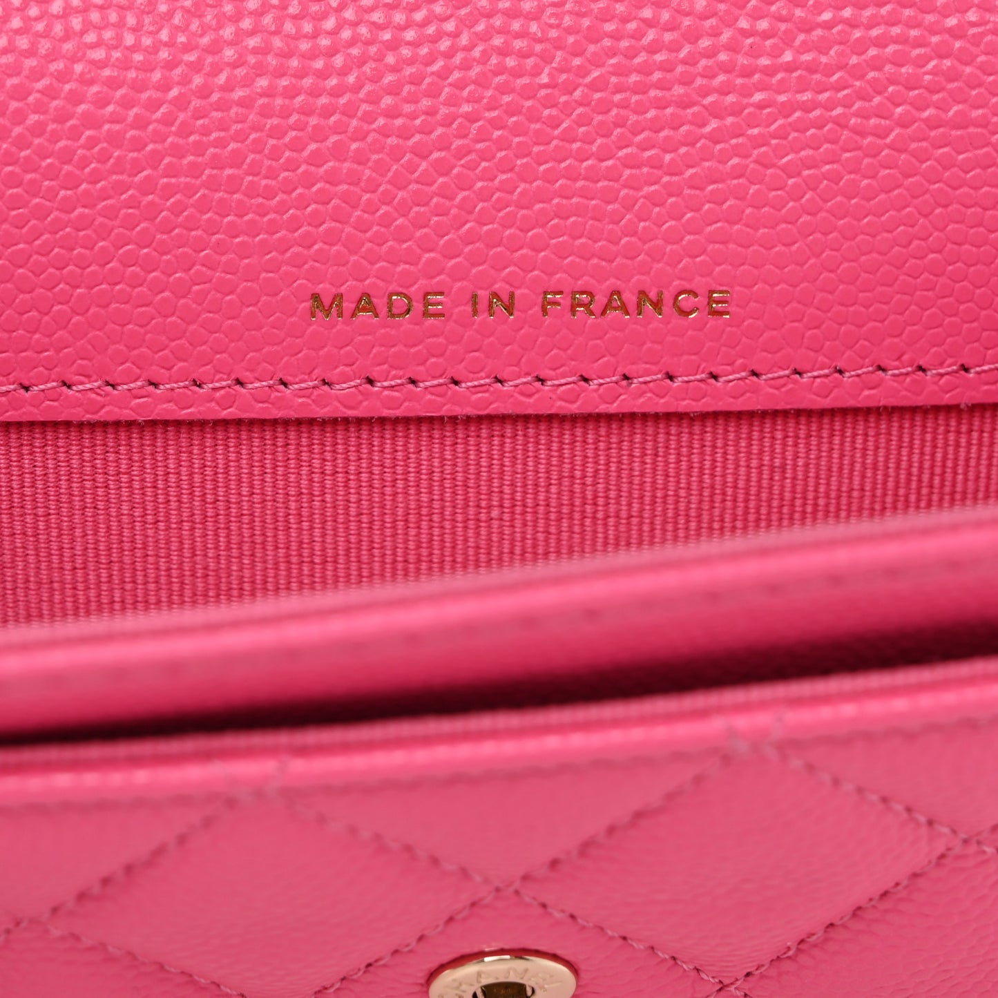 Caviar Quilted Flap Card Holder Wallet Pink