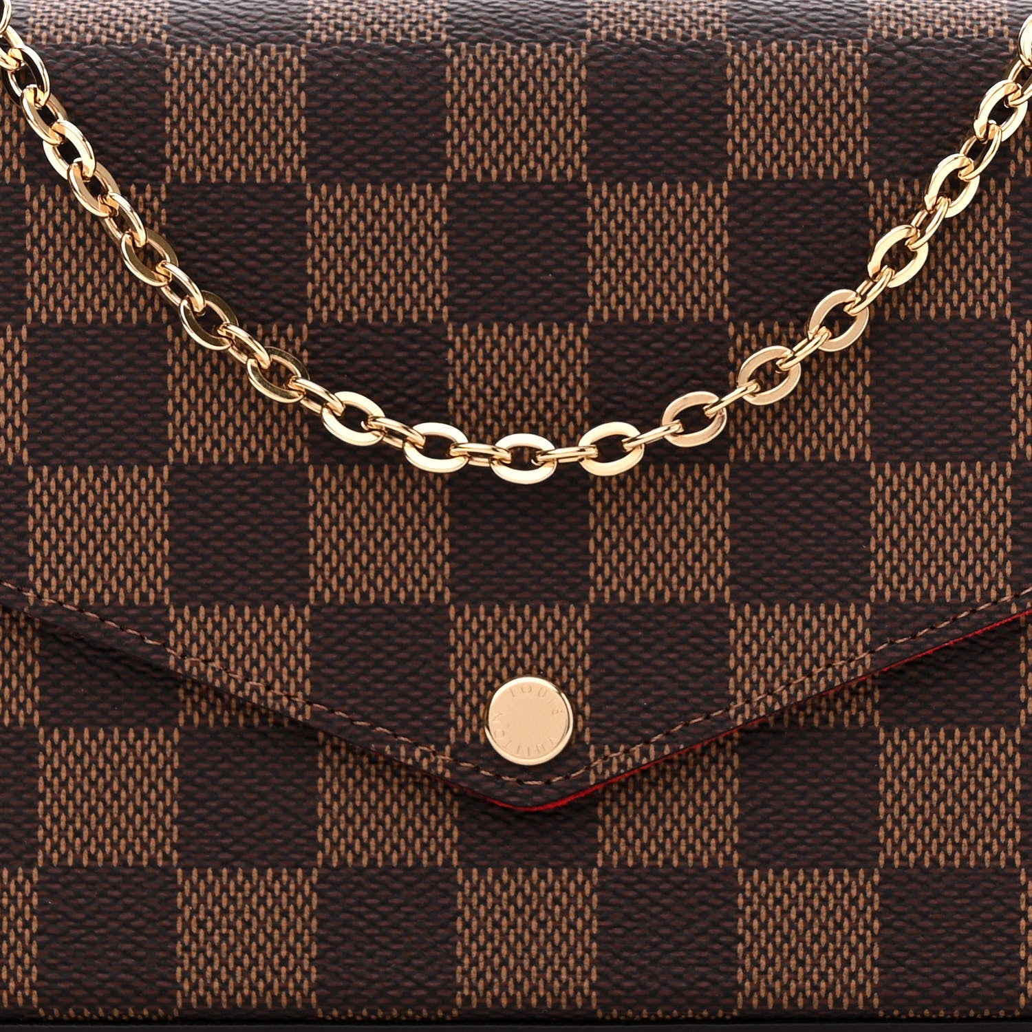 Louis Vuitton Damier Ebene Pochette Felicie Chain Wallet 7 of 10
