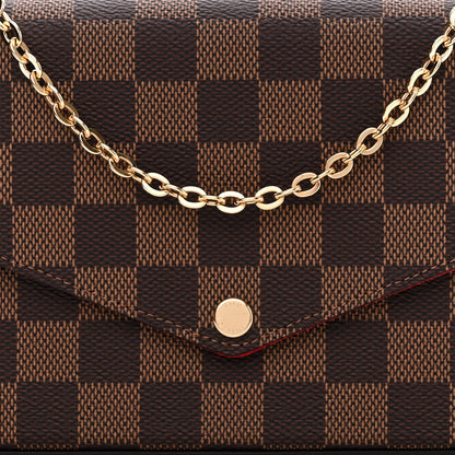 Louis Vuitton Damier Ebene Pochette Felicie Chain Wallet 7 of 10