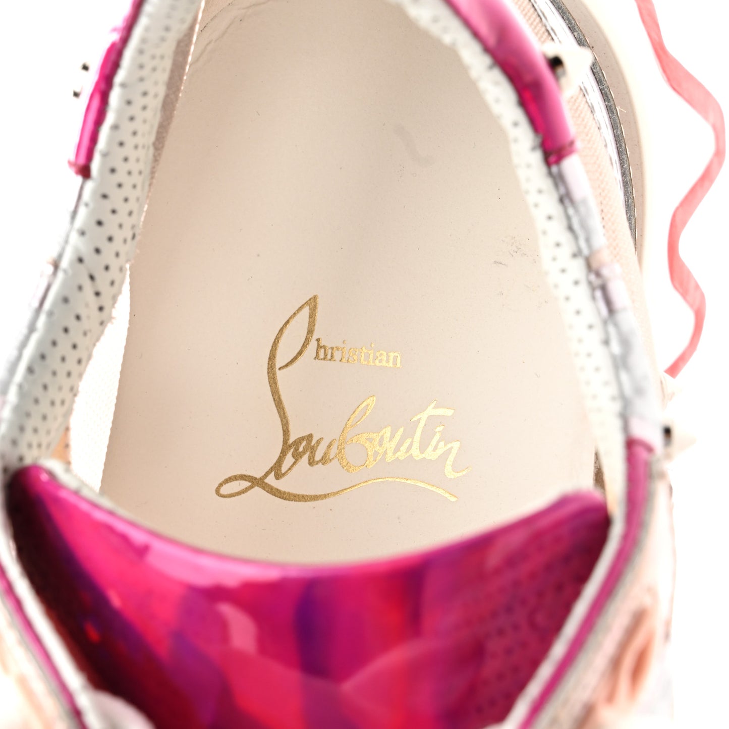 Metallic Patent Mesh Suede Sharkina Flat Sneakers 37 Pink