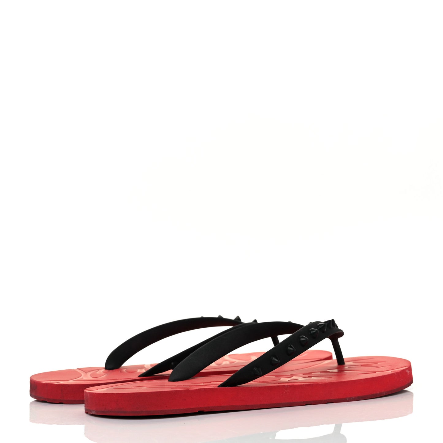 Rubber Spike Loubi Donna Flip Flop 41 Black Red