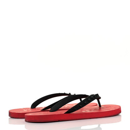 Christian Louboutin Rubber Spike Loubi Donna Flip Flop 41 Black Red 4 of 7