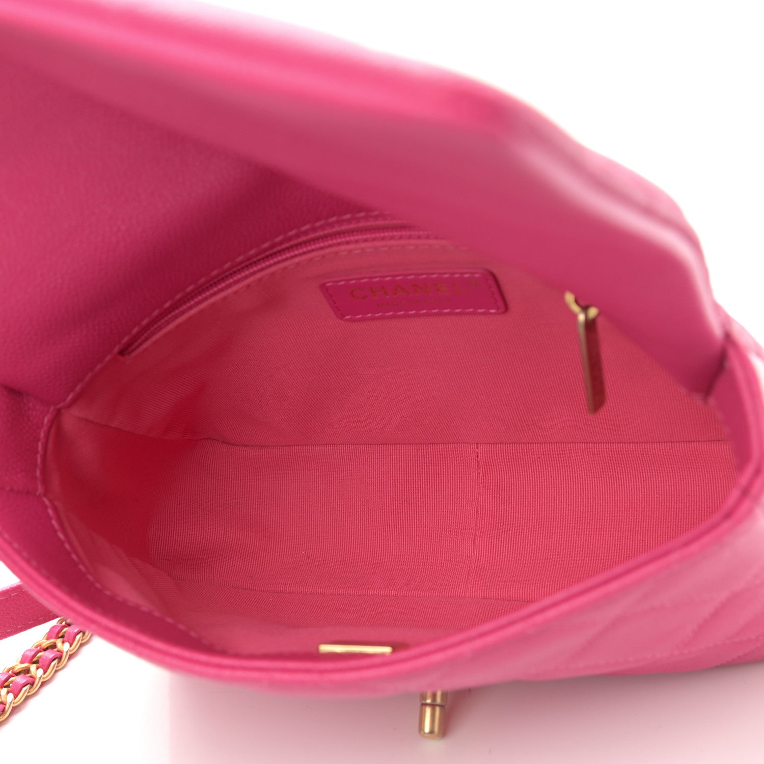 Chanel Shiny Caviar Quilted Small Chain Melody Flap Dark Pink 4 of 10