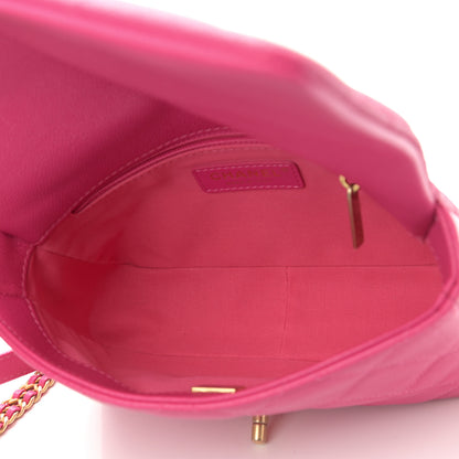 Chanel Shiny Caviar Quilted Small Chain Melody Flap Dark Pink 4 of 10