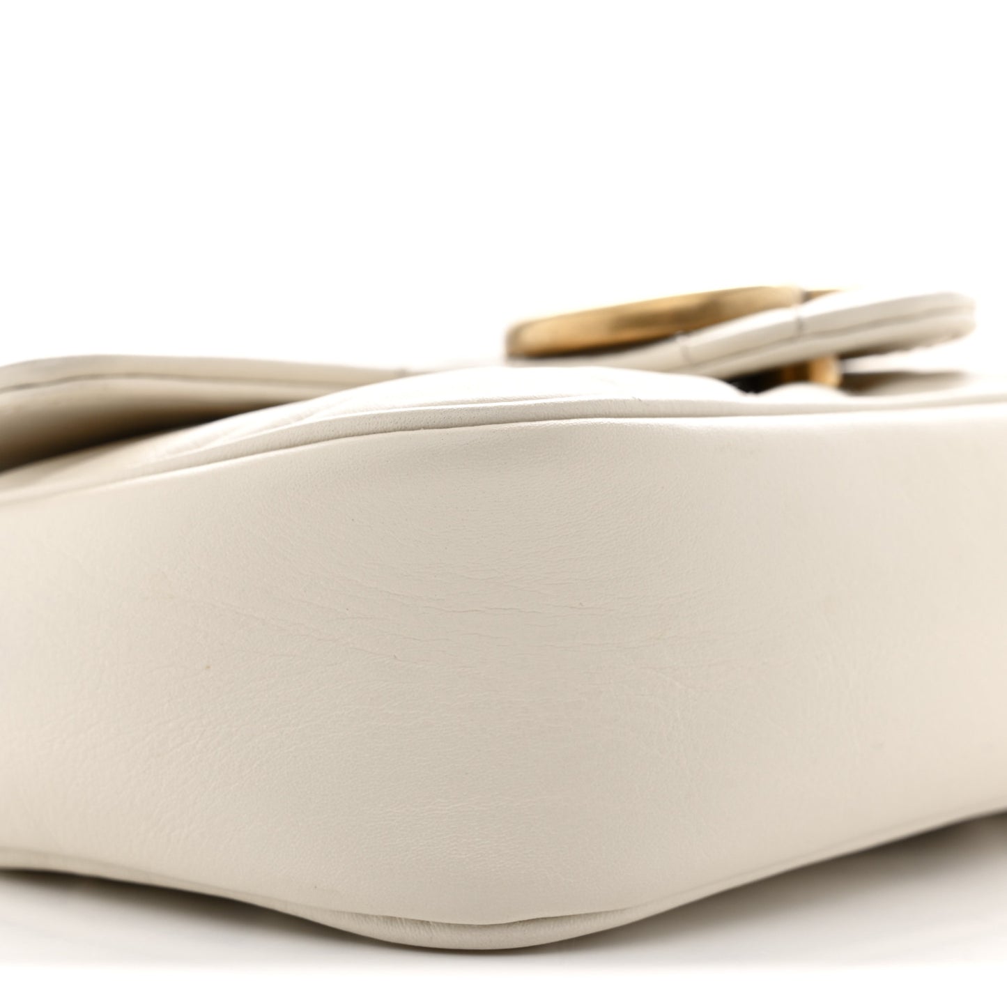 Calfskin Matelasse Super Mini GG Marmont Shoulder Bag White