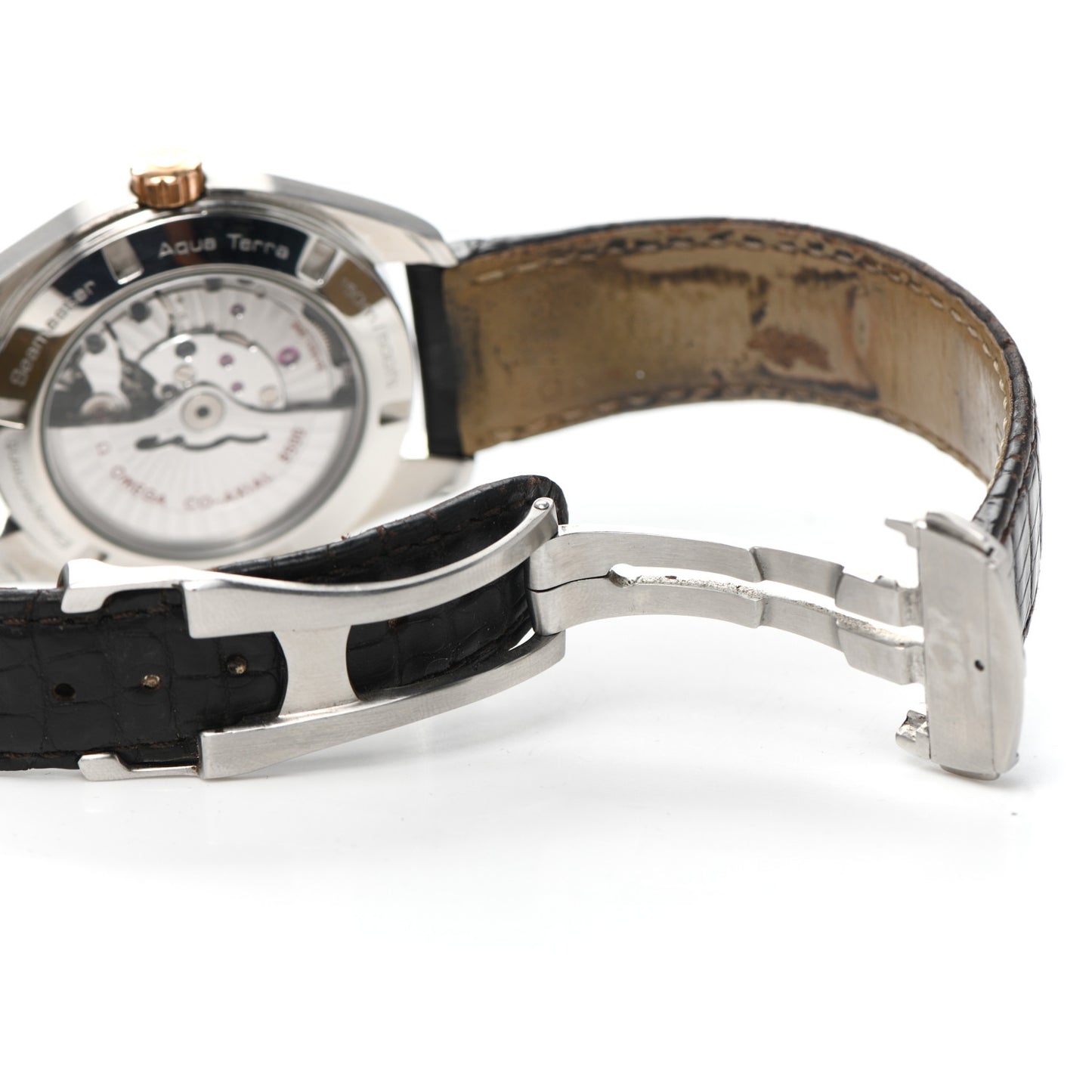 Stainless Steel 18K Red Gold Alligator 38mm Seamaster Aqua Terra 150M Automatic Watch Grey 231.23.39.21.06.001