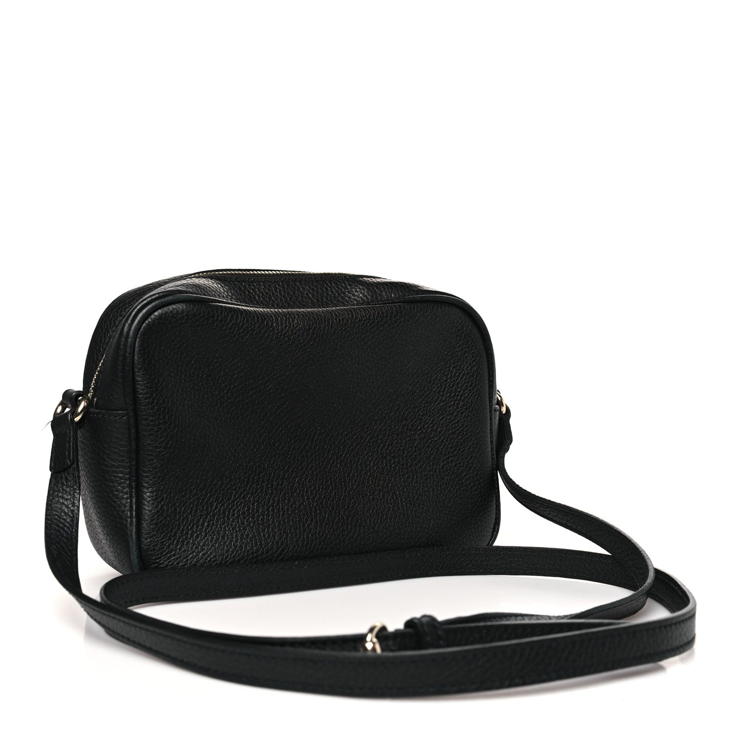 Pebbled Calfskin Small Soho Disco Bag Black