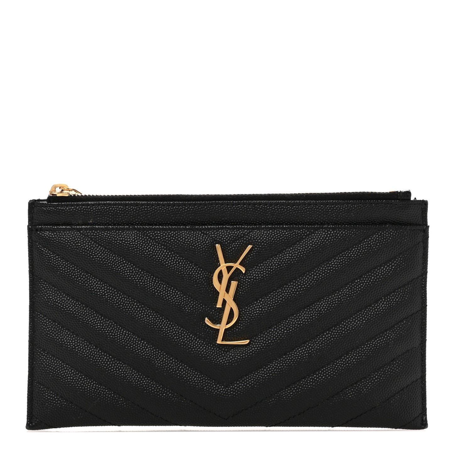Grain De Poudre Chevron Monogram Bill Pouch Black