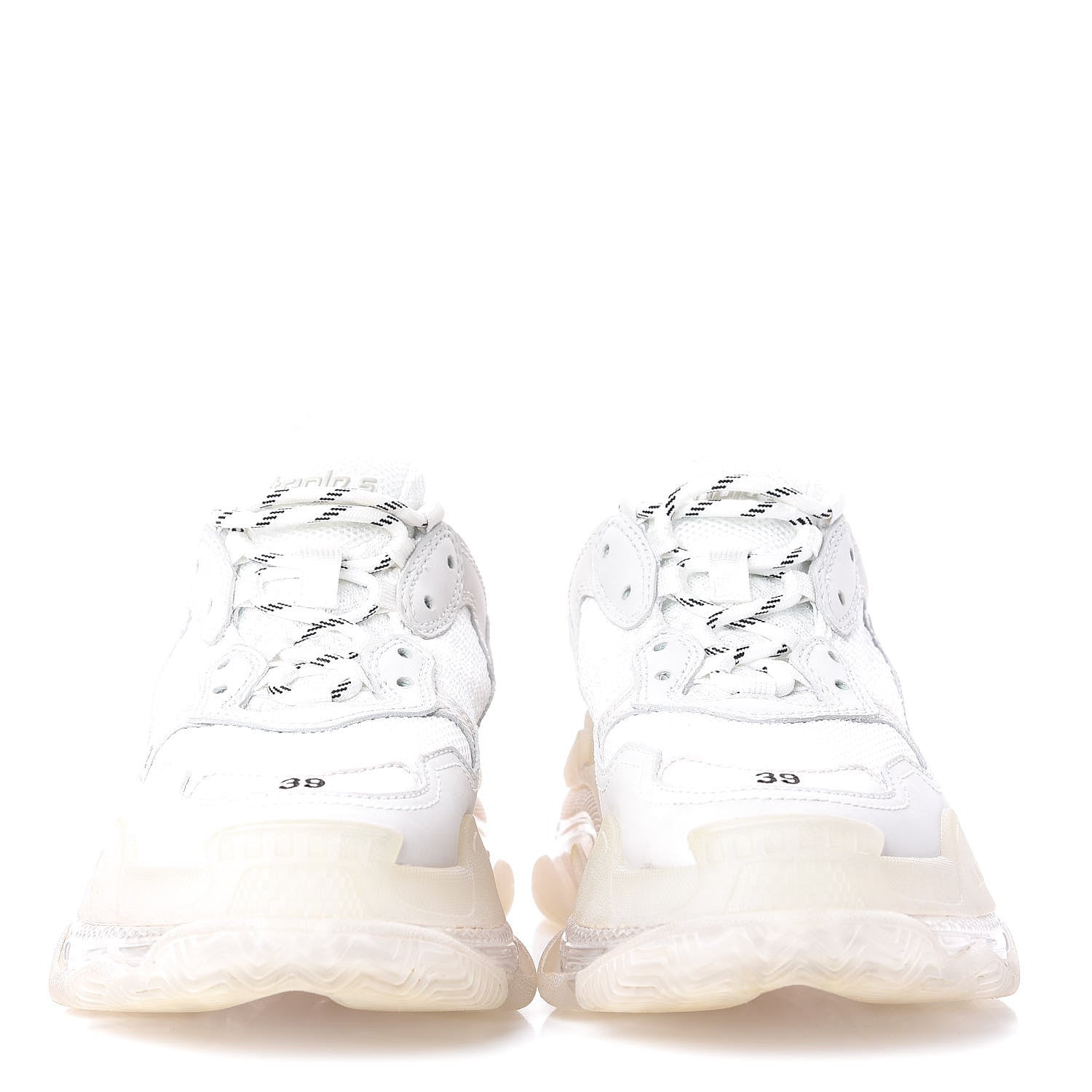 Balenciaga Fabric Mesh Clear Sole Womens Triple S Sneakers 39 White 2 of 10