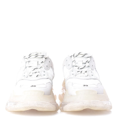 Balenciaga Fabric Mesh Clear Sole Womens Triple S Sneakers 39 White 2 of 10