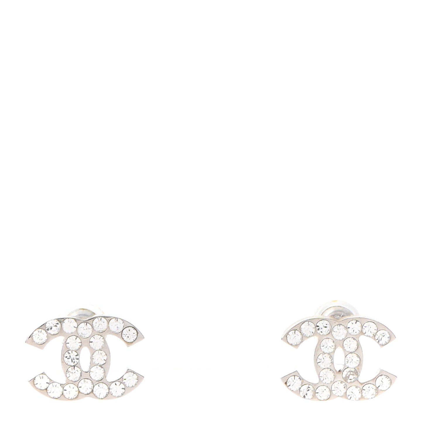 Crystal CC Earrings Silver