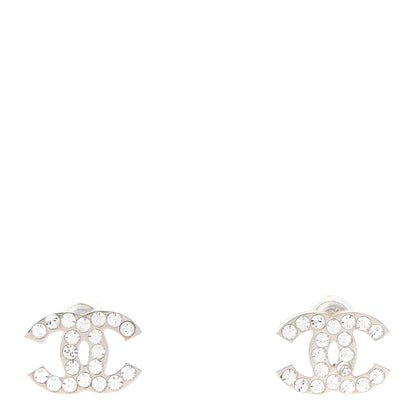 Chanel Crystal CC Earrings Silver 1 of 4