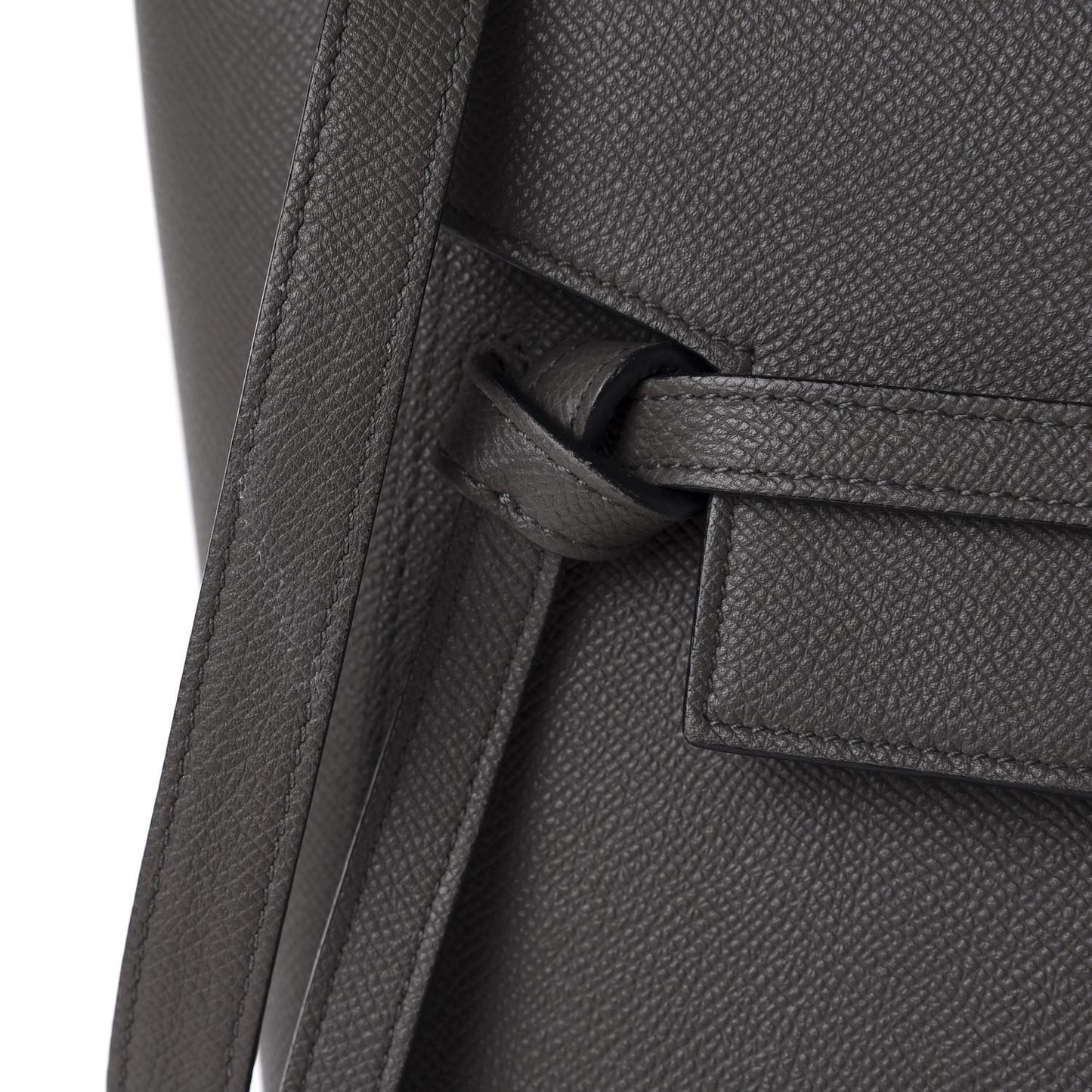 Baby Grained Calfskin Micro Belt Bag Grey