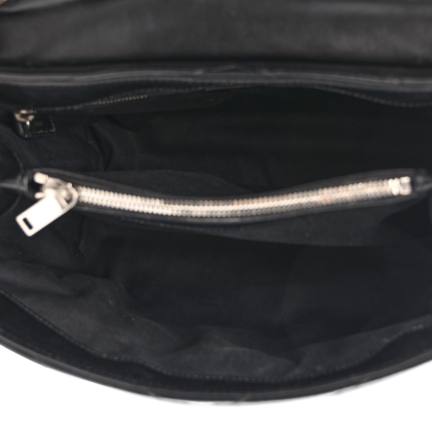 Calfskin Y Quilted Monogram Medium Loulou Chain Satchel Black