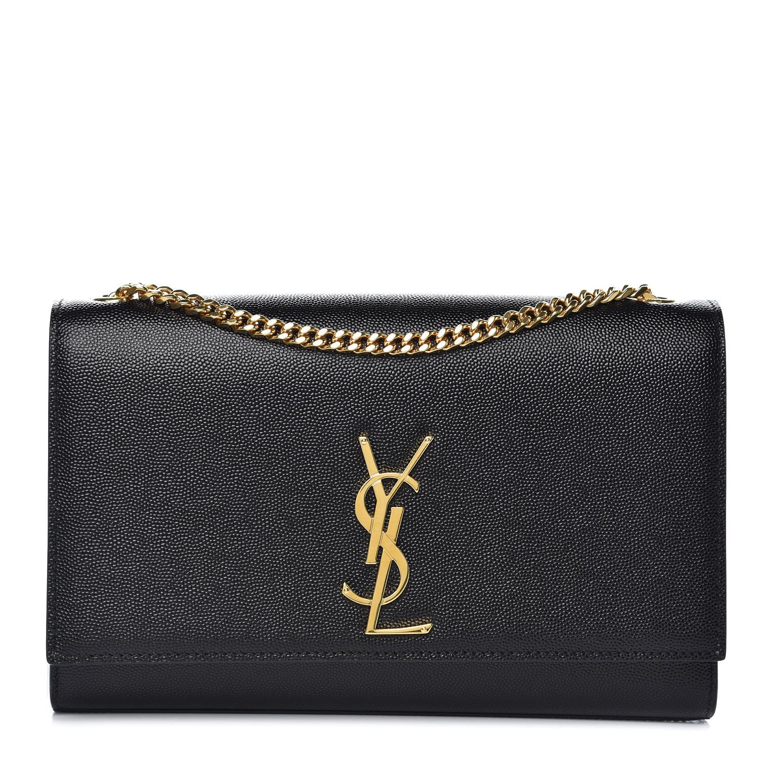 Saint Laurent Grain De Poudre Medium Classic Monogram Kate Satchel Black 1 of 7