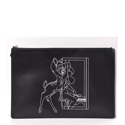 Givenchy Calfskin Bambi Print Large Cosmetic Pouch Black 9 of 9