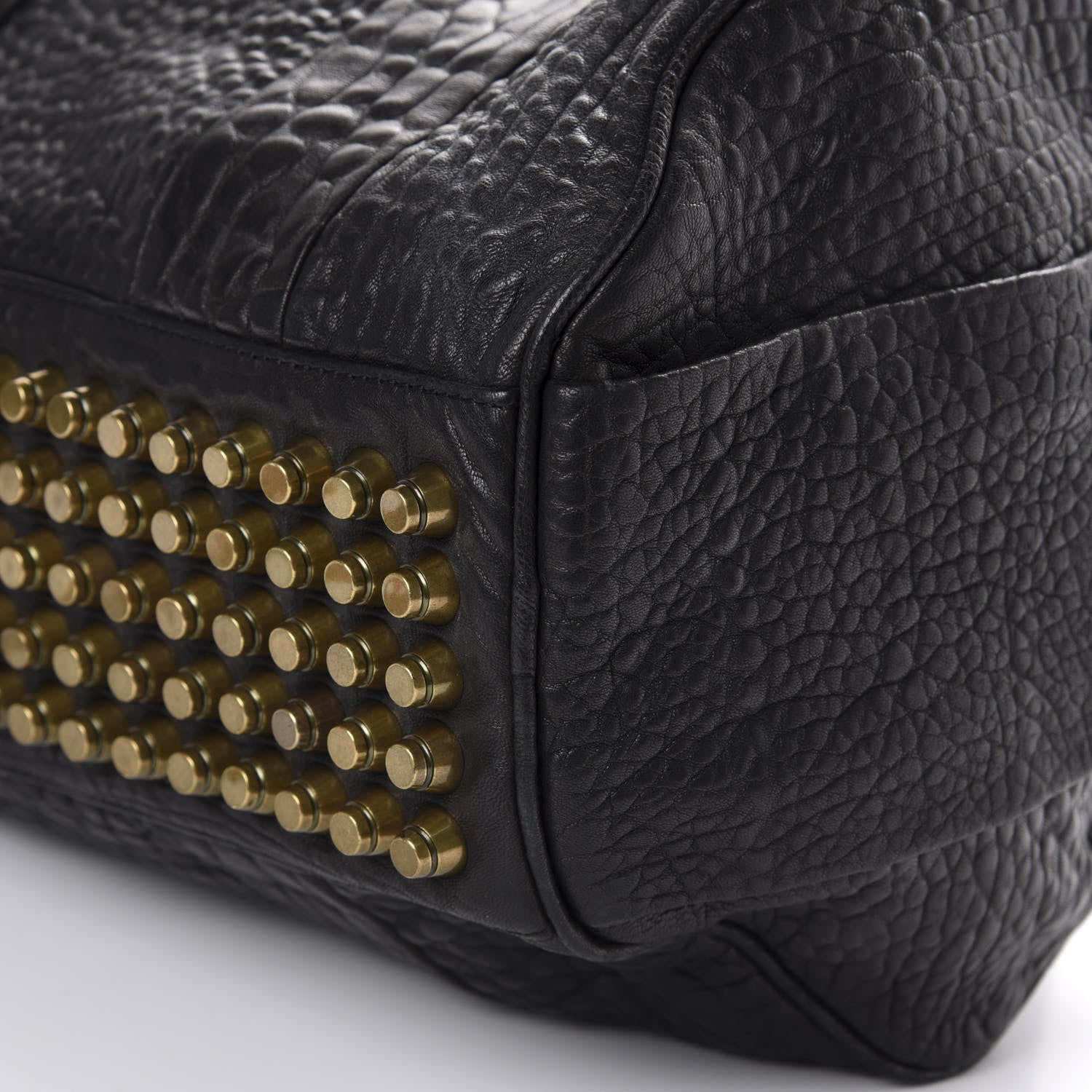 Alexander Wang Pebbled Lambskin Rocco Black Antique Brass Hardware 7 of 9