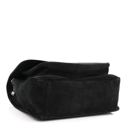 Saint Laurent Nubuck Crocodile Embossed Monogram Medium Niki Chain Satchel Black 4 of 10