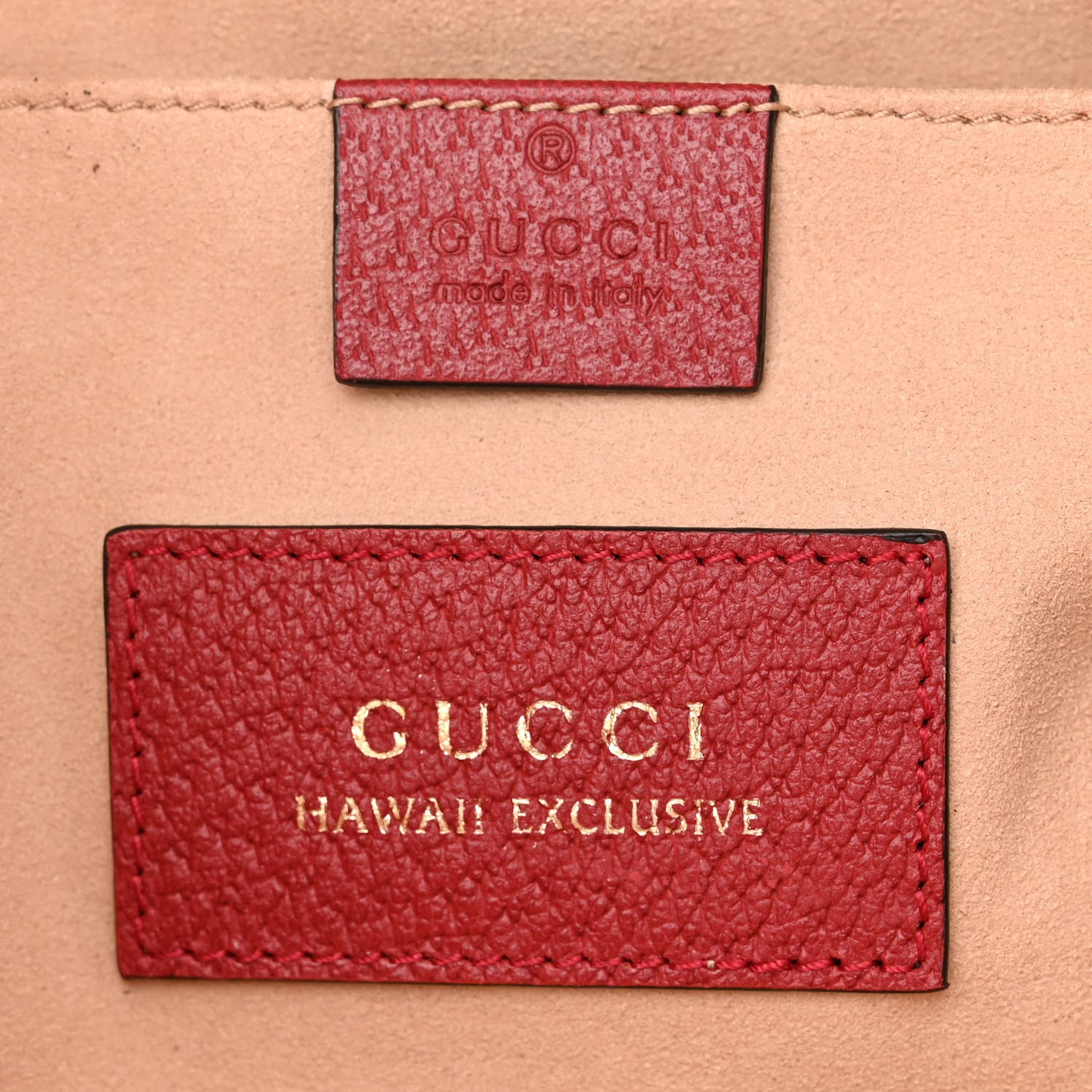 GG Supreme Monogram Flora Textured Calfskin Small Padlock Tote Red