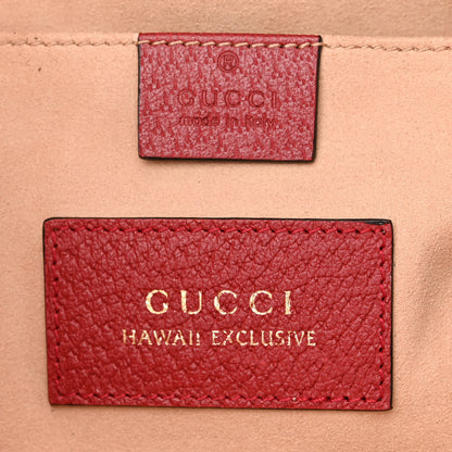 Gucci GG Supreme Monogram Flora Textured Calfskin Small Padlock Tote Red 8 of 12