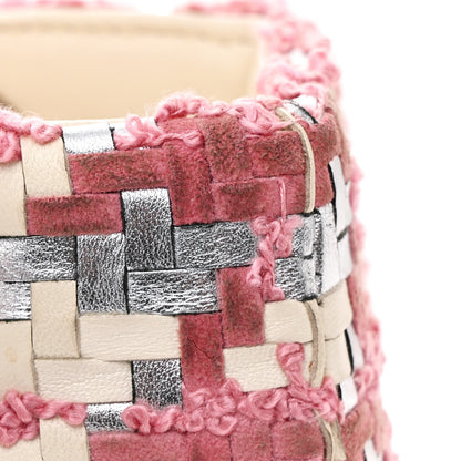 Christian Dior Lambskin Woven Tweed Medium Lady Dior Pink 11 of 16