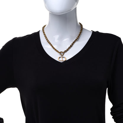 Christian Dior Metal 30 Montaigne Necklace Aged Gold 2 of 6